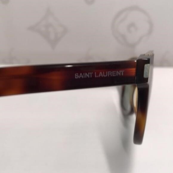 Saint Laurent Tortoise Shell Sunglasses with Green Lenses SL 51 CUT 002 - Picture 11 of 14